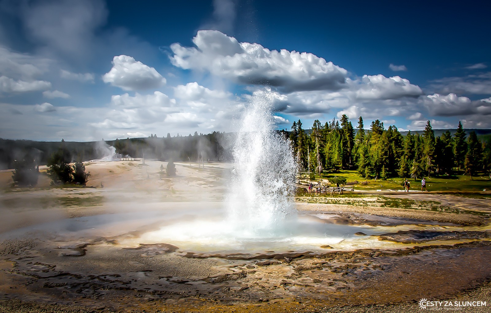 V NP Yellowstone je polovina gejzírů světa. Tento se jemnuje Spasmodic Geyser a je v oblasti Grand Geyser - Ladislav Hanousek, Yellowstone NP