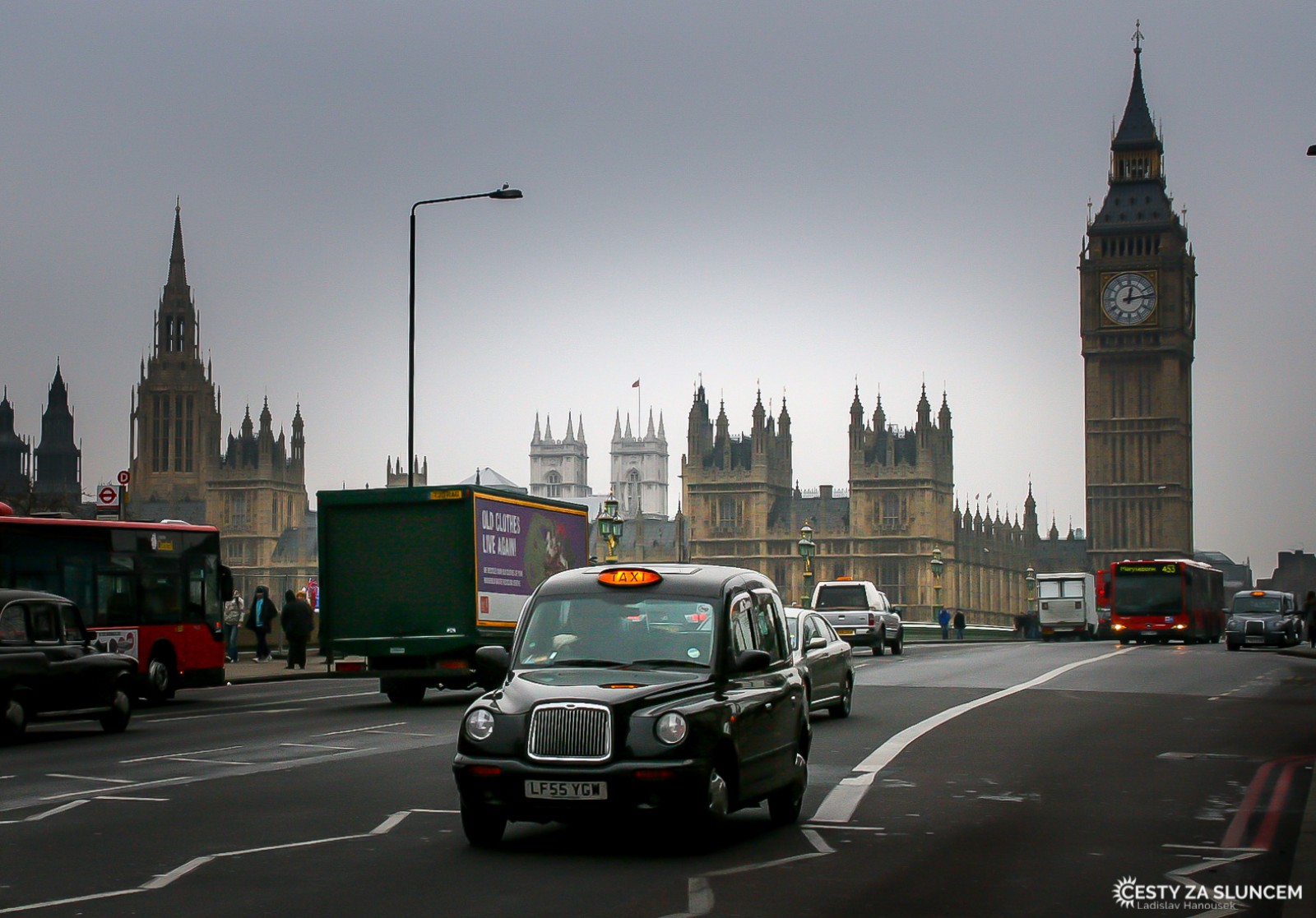 Věž Beg Ben a typický londýnský taxík. - Ladislav Hanousek, Anglie