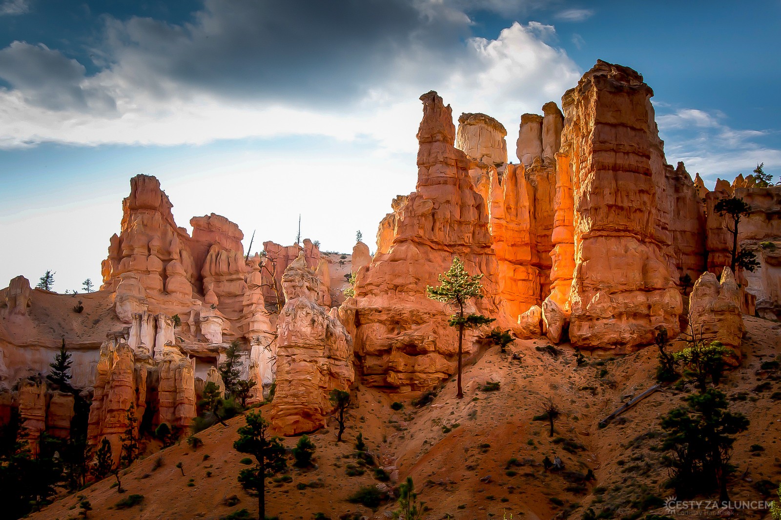 Věže hoodos kolem procházkového okruhu Fairyland Loup Trail. - Ladislav Hanousek, Bryce Canyon