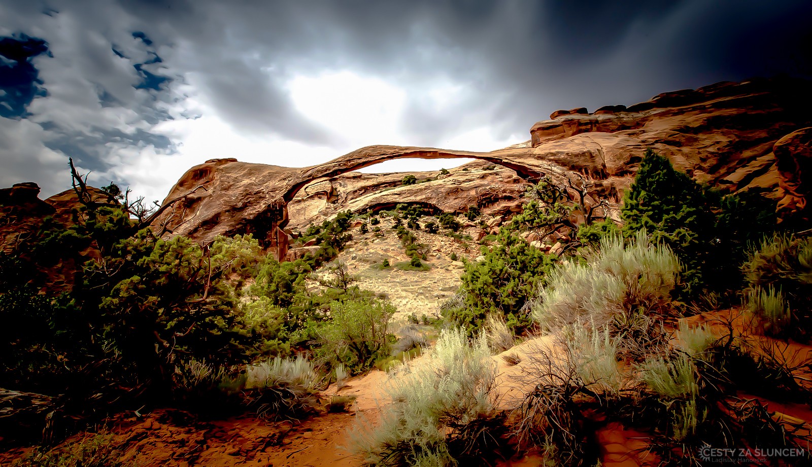 Landscape Arch - a ještě jednou - na podzim - Ladislav Hanousek, Arches NP
