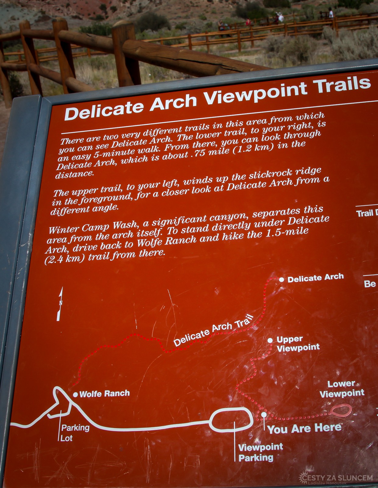 Plán cesty od Wolfova ranče k Delicate Arch - Ladislav Hanousek, Arches NP