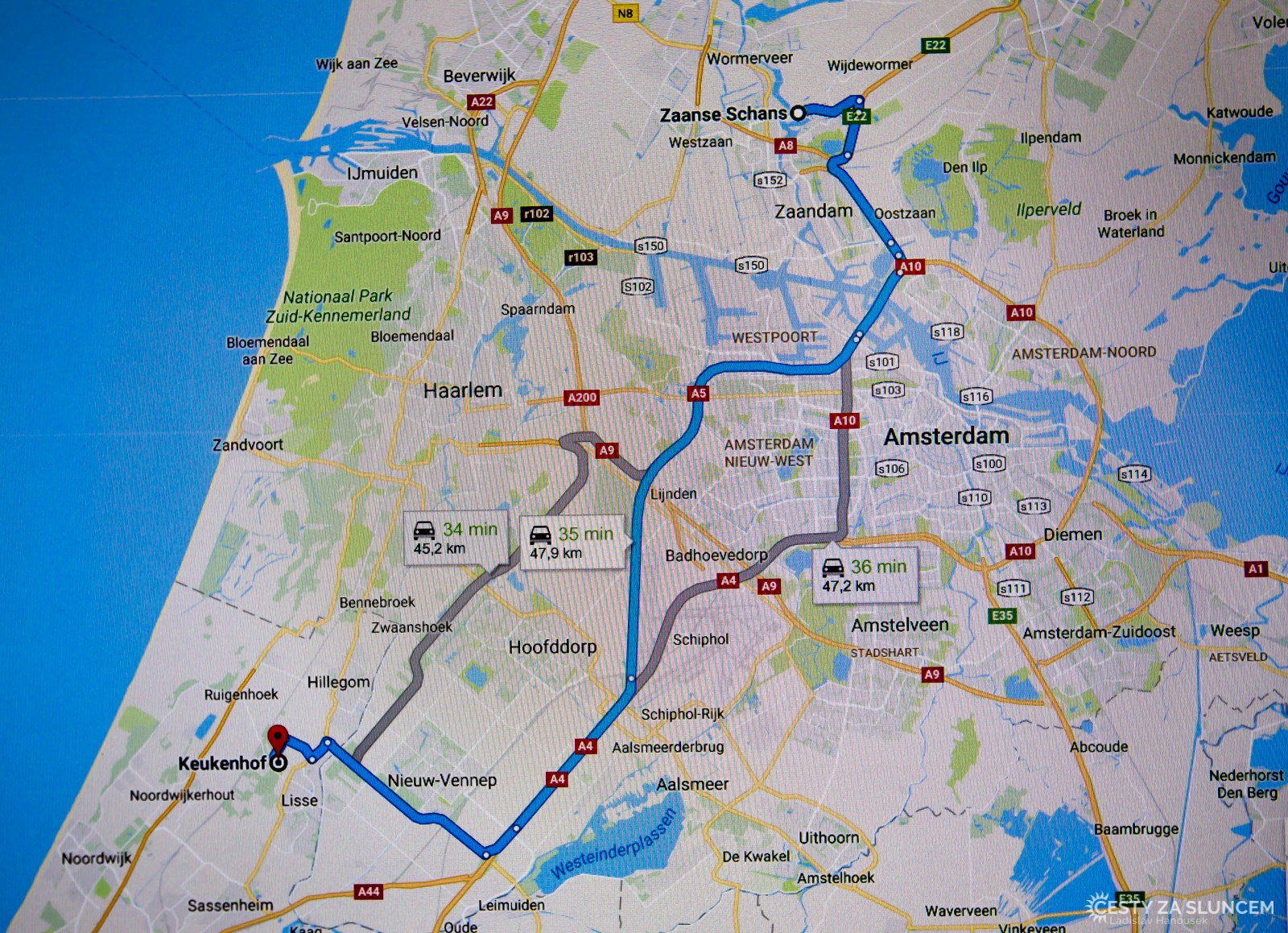 Cesta z květinový parku Keukenhof (v městě Lisse) do skanzenu Zaanse Schans - Ladislav Hanousek, Holandsko - květinový park Keukenhof