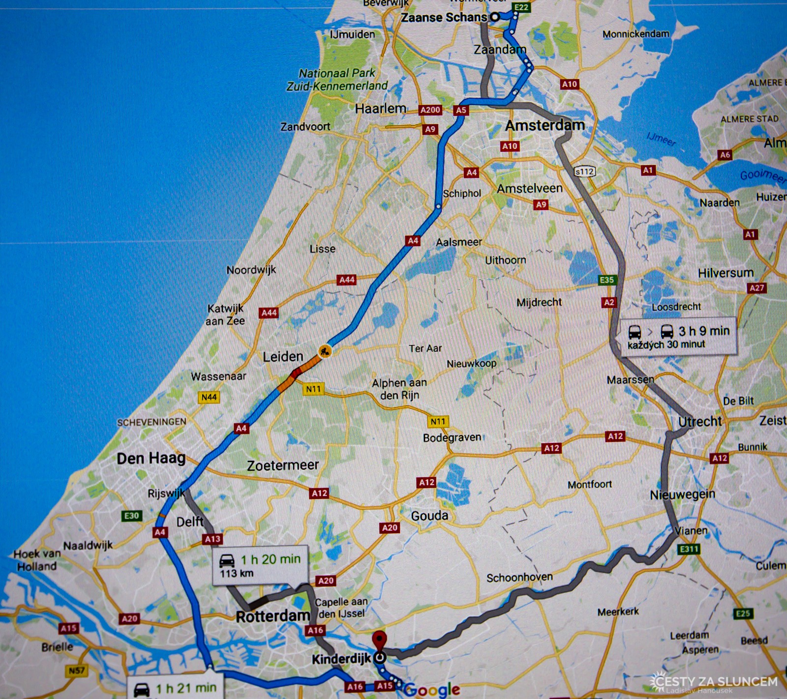 Cesta ze skanzenu Zaanse Schans do skanzenu Kinderdijk - Ladislav Hanousek, Holandsko - květinový park Keukenhof