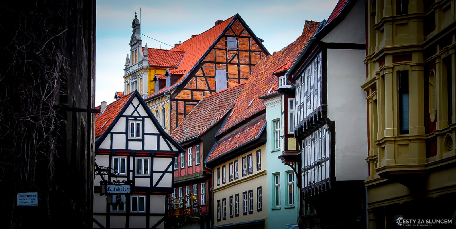 Hrázděné domy v Quedlinburgu - Ladislav Hanousek, Holandsko - květinový park Keukenhof