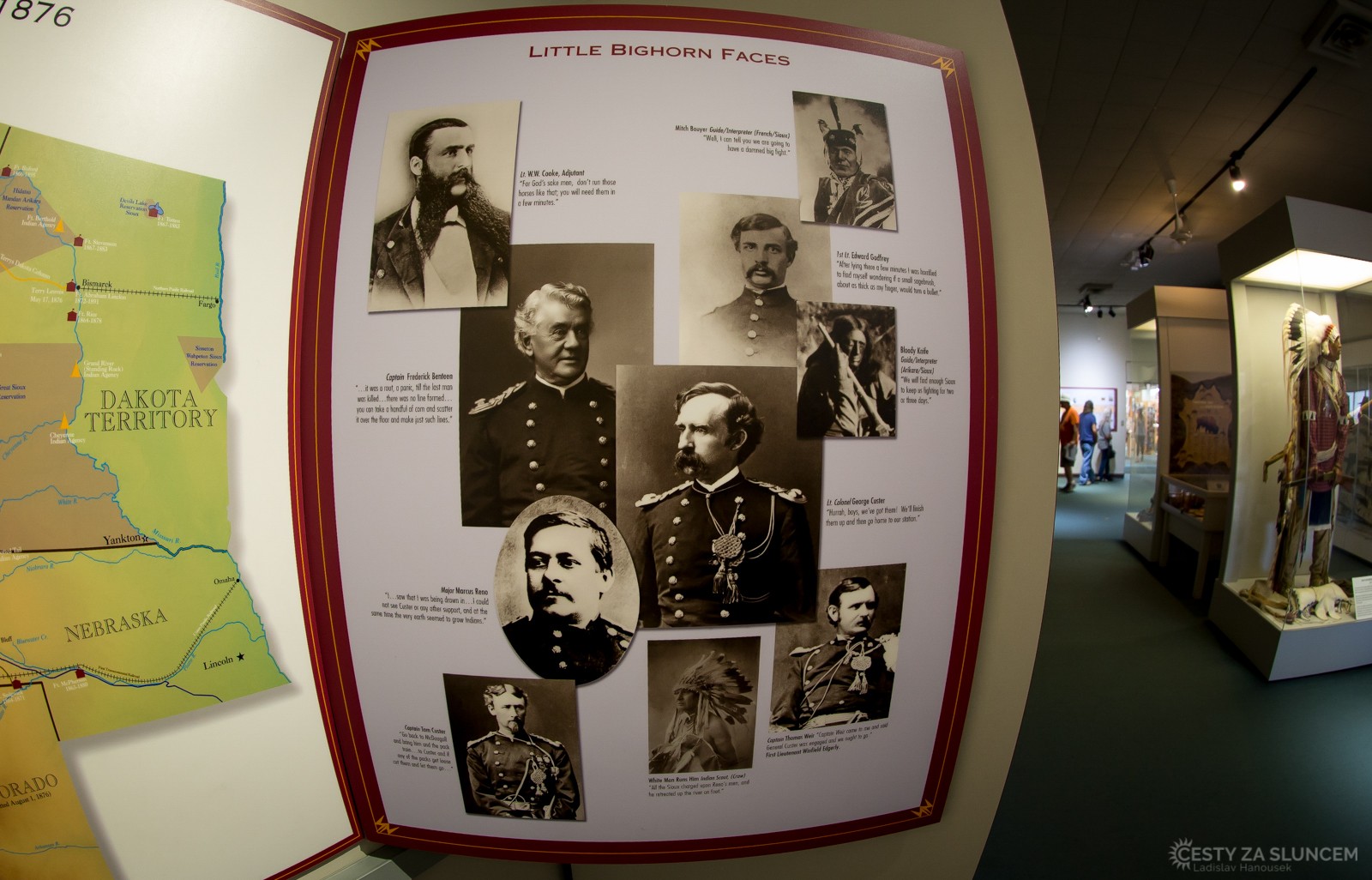 Generál Custer a jeho důstojníci. Sedmá kavalerie americké armády měla v den bitvy - 25. června 1876, 630 mužů. - Ladislav Hanousek, Montana